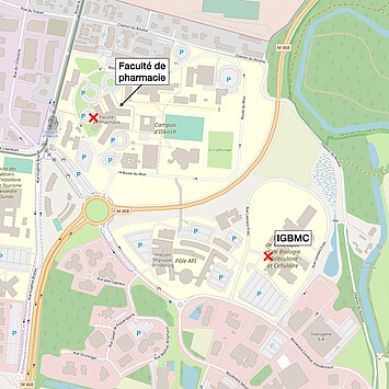 plan du campus d'Illkirch